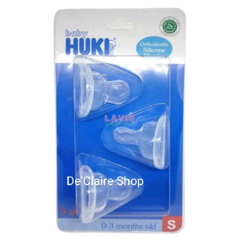 Huki Orthodontic Silicon Nipples Blister Dot Gepeng isi 3-S
