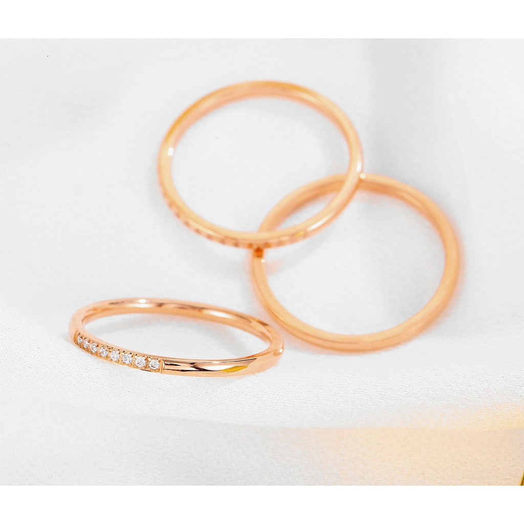 Cincin 3 in 1 Titanium Mini Korea Wanita CK120 warna bisa untuk cincin kawin nikah fashion simple