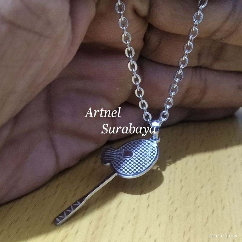 Kalung Bulutangkis Shuttlecock Raket Kok  Stainless Monel
