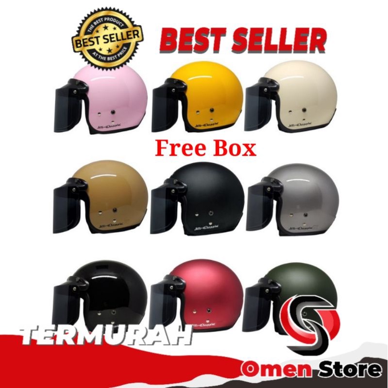 Flash Sale Helm Bogo Clasic Kaca Datar  Pira Wanita