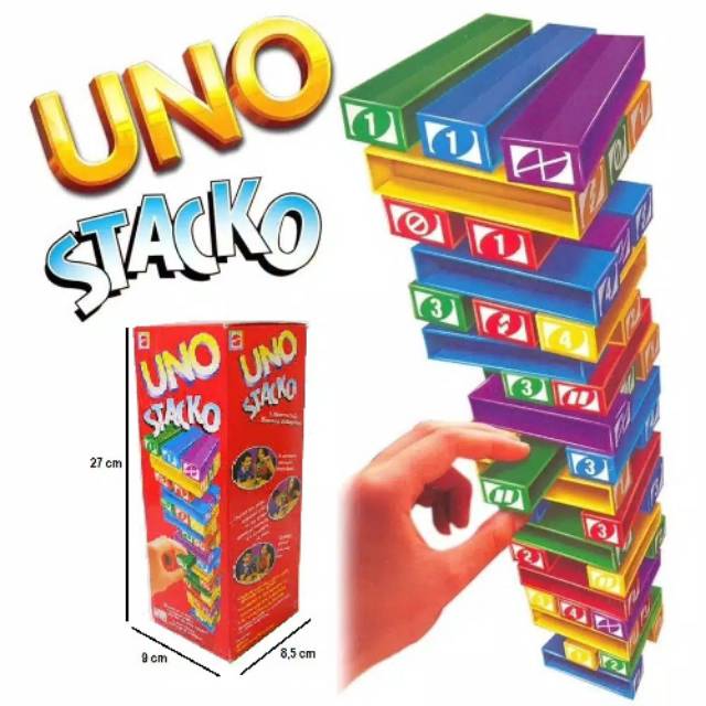 Mainan edukatif anak/ Mainan balok susun/ uno stacko/ tumbling stuccking tower