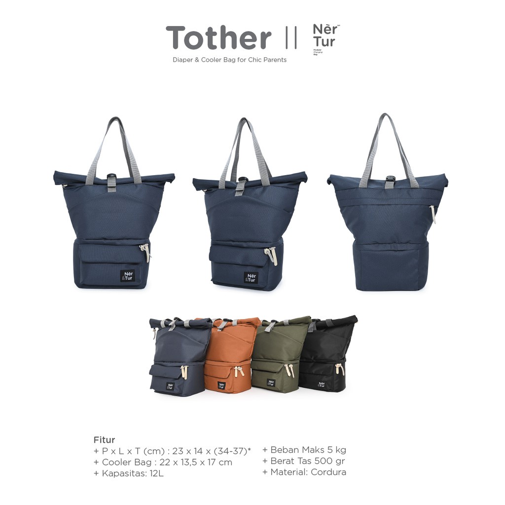 Nertur - Toother II Diaper / Cooler Bag Tas Perlengkapan Traveling Bayi