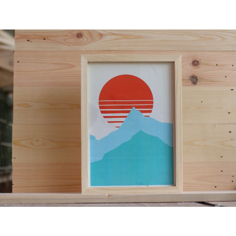 Figura kayu Frame kayu Bingkai kayu 12R TANPA KACA