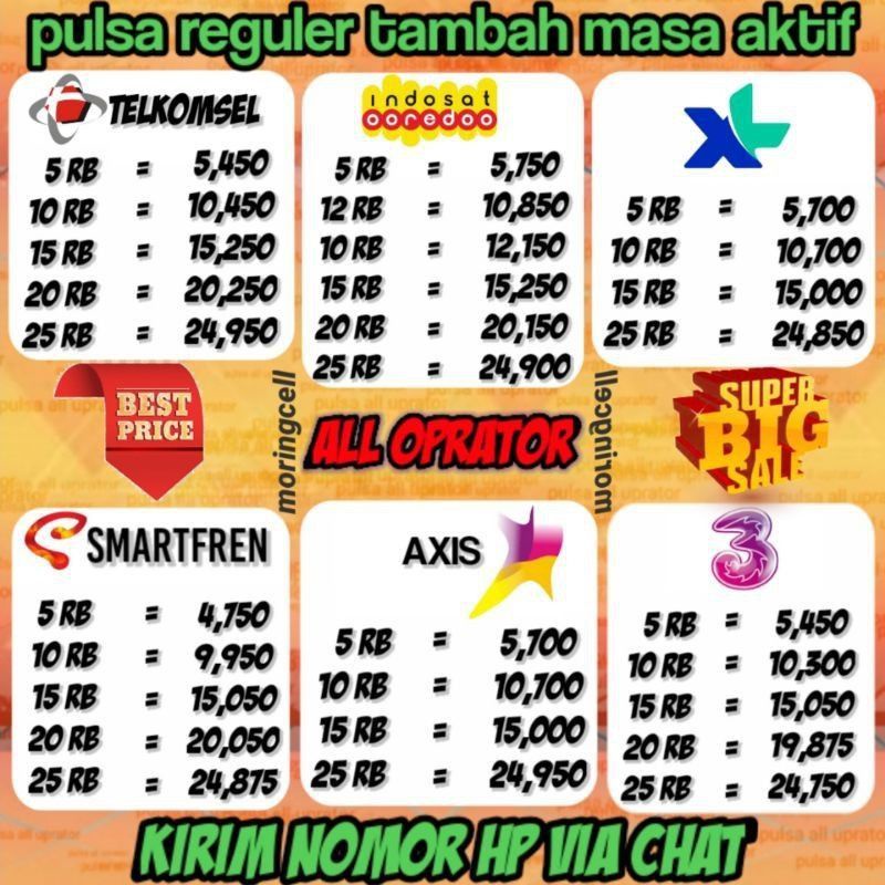 Pulsa murah Pulsa Telkomsel Pulsa Telkomsel Pulsa Axis Pulsa XL Pulsa Indosat IM3 Pulsa Smartfren Pu