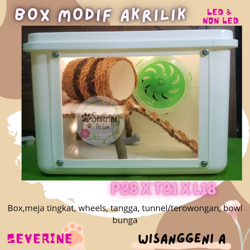 Kandang hamster tingkat Box modif Akrilik kandang hamster Modif box es krim