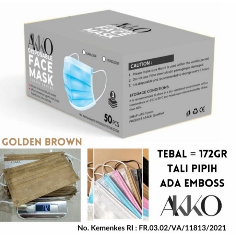 masker 3 ply akko isi 50 / masker akko isi 50