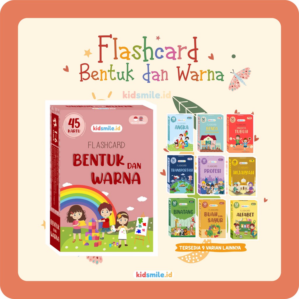 Flash Card Kidsmile BENTUK WARNA Mainan Edukasi Anak Flashcard Anak Flash Card Anak Kidsmile