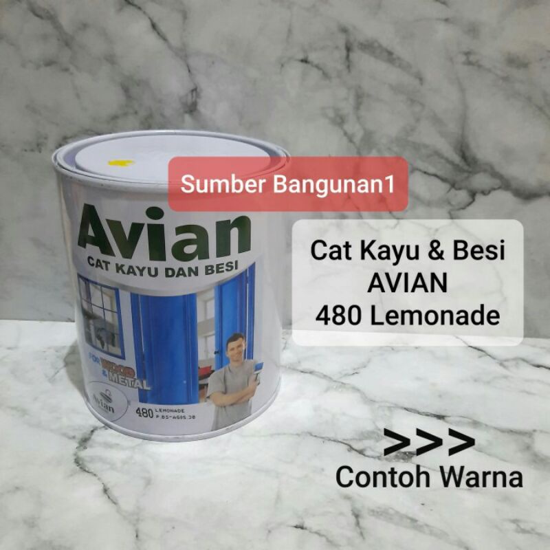 Cat Kayu besi AVIAN 1kg kuning 480 lemonade cat pagar tralis