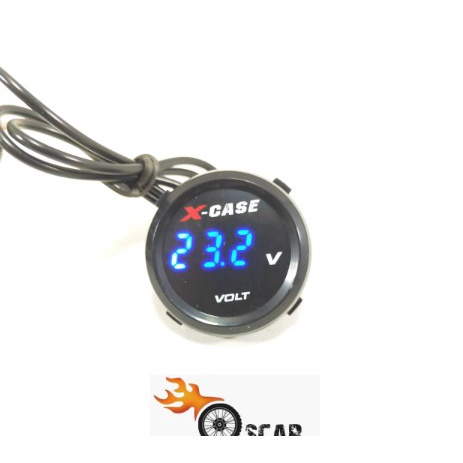 Voltmeter Mini Bulat 6577 Pengukur Aki Listrik Digital Waterpoof Xcase Motor Universal