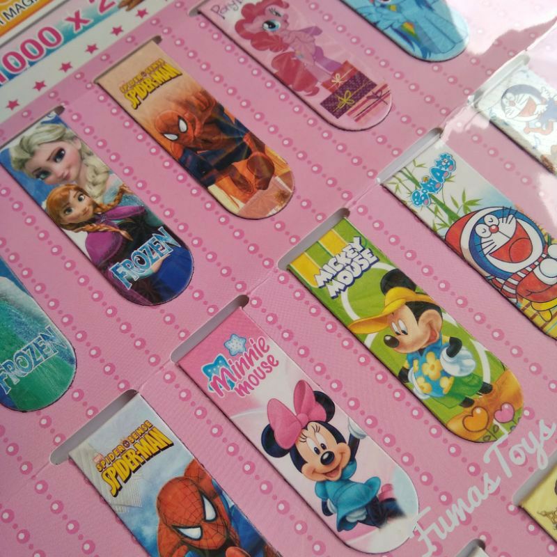 

Pembatas Buku Magnet Lembaran isi 20 Pcs Bookmark Magnetic Penanda Buku Karakter Anak