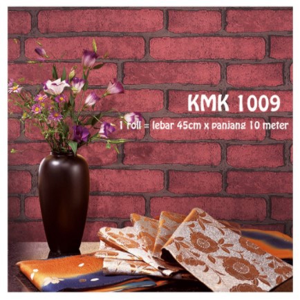 Wallpaper Stiker Dinding Motif Bata Merah Minimalis