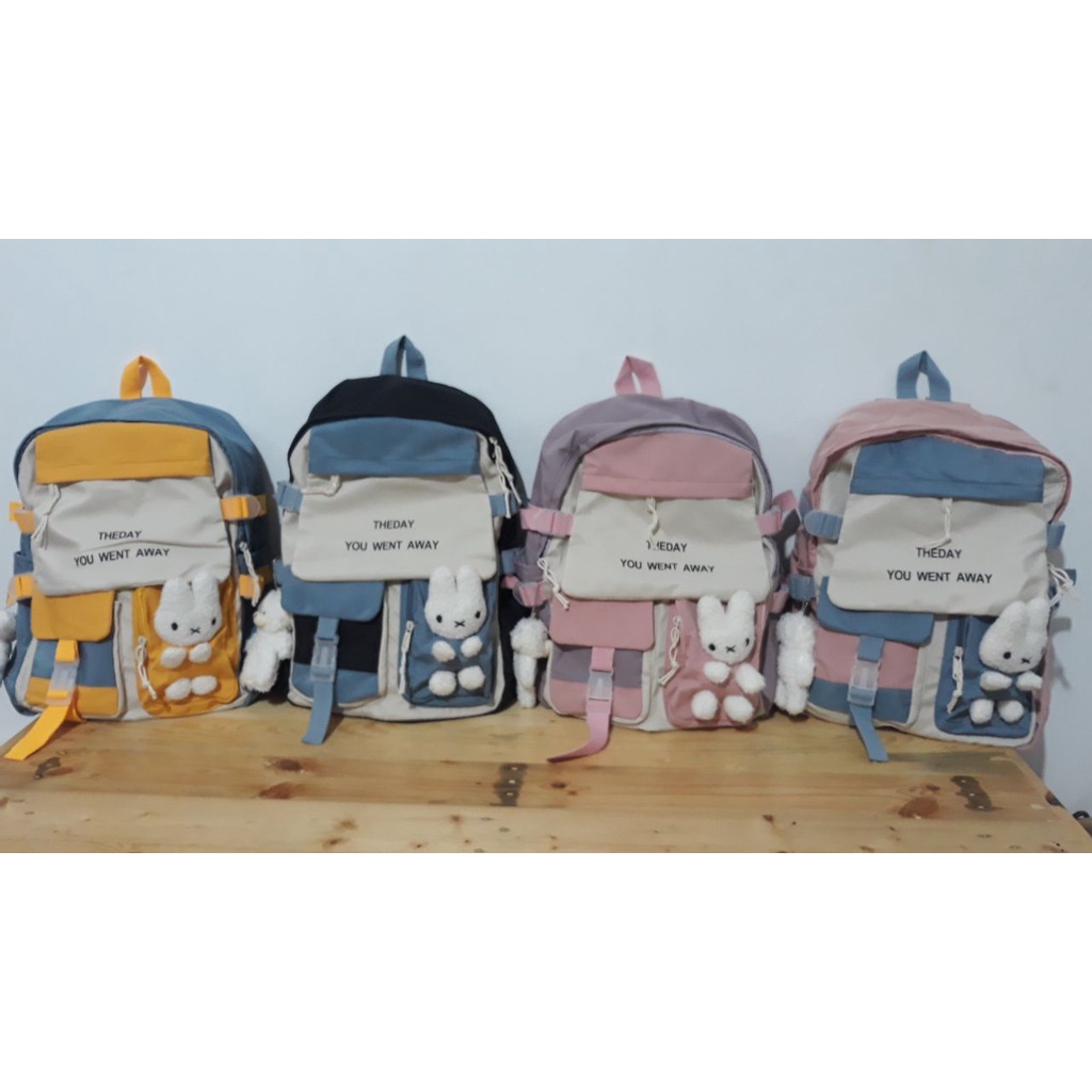 BJ64380 - BLACK/BLUE/PINK/PURPLE - TAS RANSEL FREE BONEKA LUCU TAS SEKOLAH WANITA FASHION IMPORT MODIS ELEGAN TERMURAH TERLARIS TERBARU BAGSTORE JAKARTA TAS BATAM ZC4380 MIRIP JT8038 BQ3431 GT1972 LT2098 CR7858