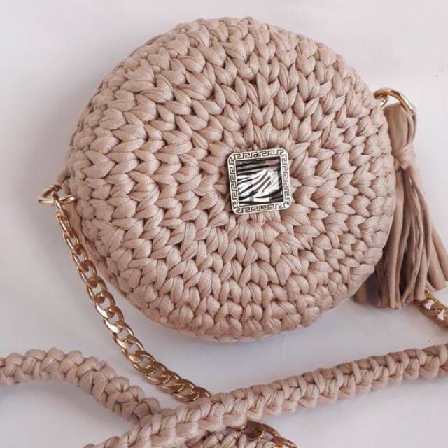 Tas wanita rajut bulat