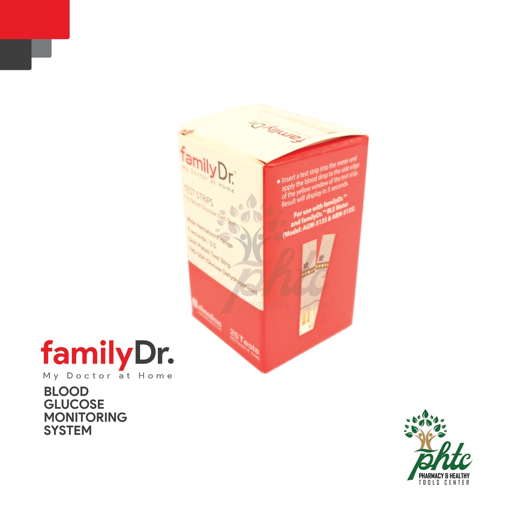 FamilyDR Strip Tes Gula Darah Isi 25 Strip l Strip Cek Gula Darah Family DR