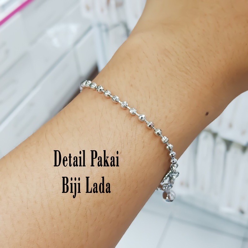 Gelang Biji Lada Silver Lapis Emas Suping