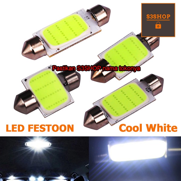 Lampu Led Plafon Kabin Mobil Festoon COB 31mm 36mm 39mm 41mm Superbright Universal PROMO MURAH