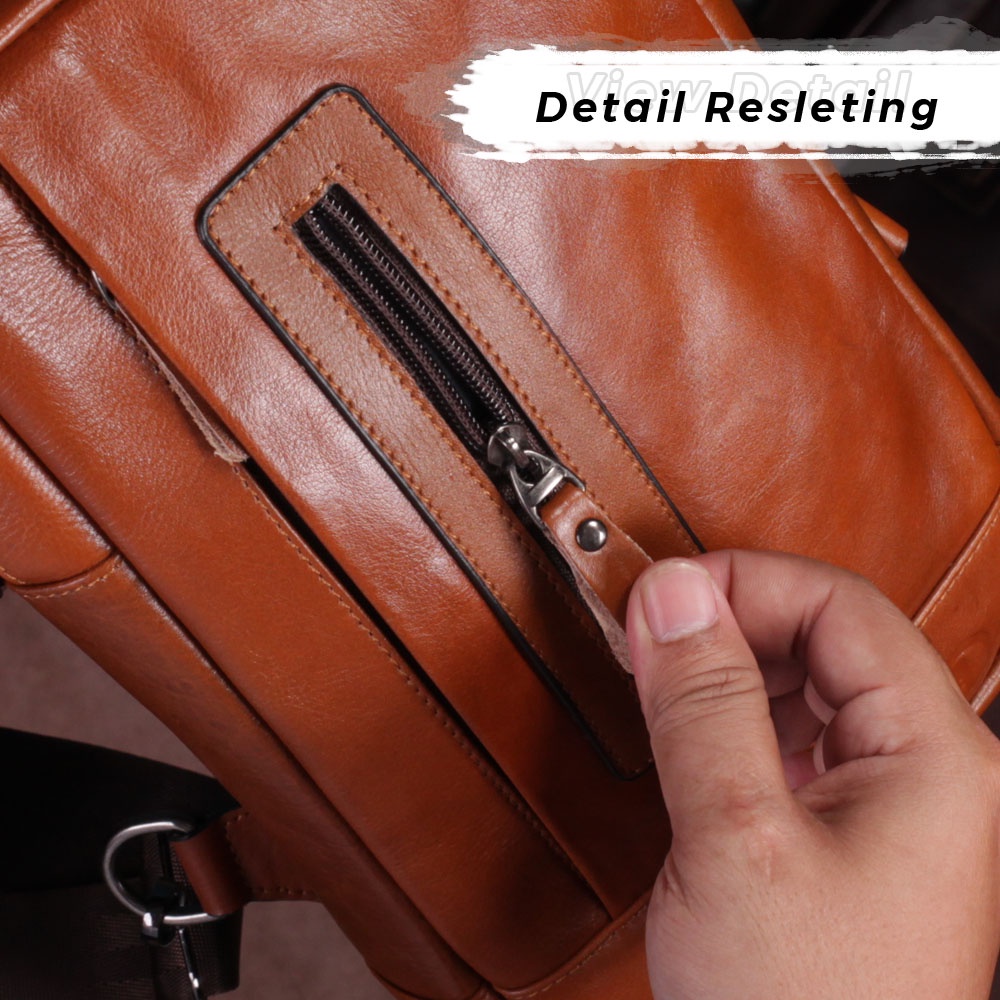Tas Selempang Pria Kulit Sapi Asli Tas Slempang Pria Kulit Sling Bag Pria Berbahan Kulit Sapi Asli TP03 GARANSI ORIGINAL