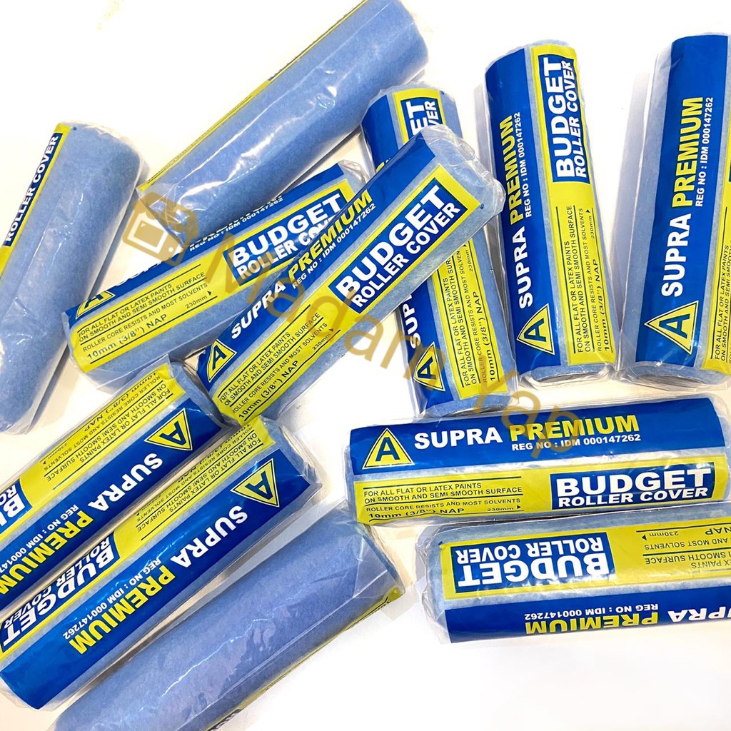 Bulu Biru Kuas Roll Refill Supra Premium 9 Inch