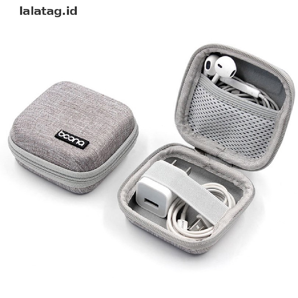 (Flyag) Tas Hard Case Cover Proteksi Kabel Data / Earphone / Gadget Digital