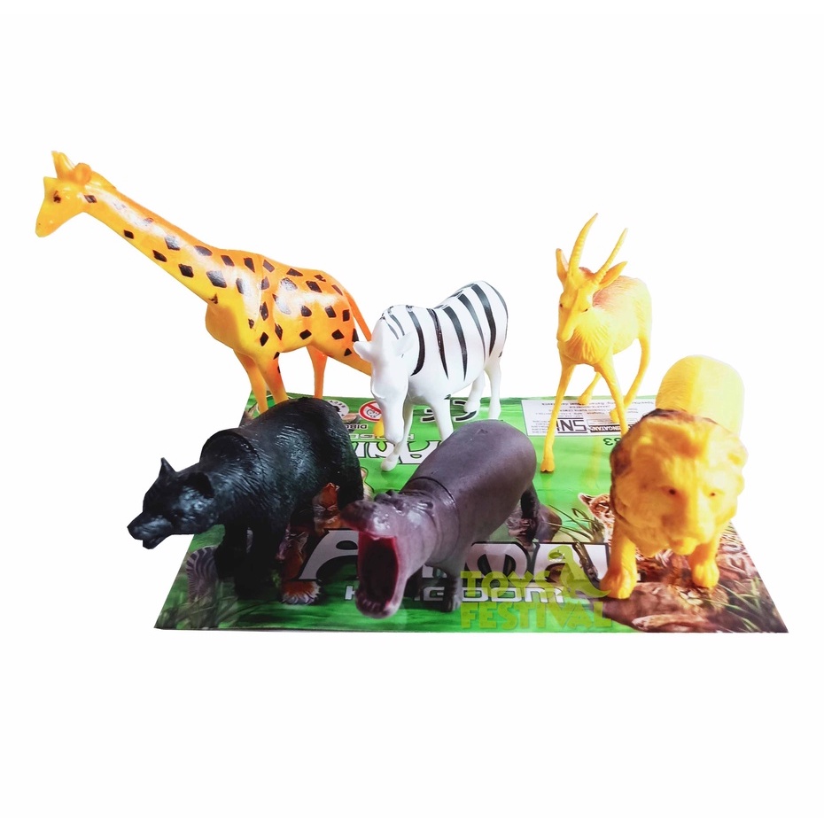 Isi 6 Pcs Mainan Koleksi Figure Set Animal Kingdom Multiwarna