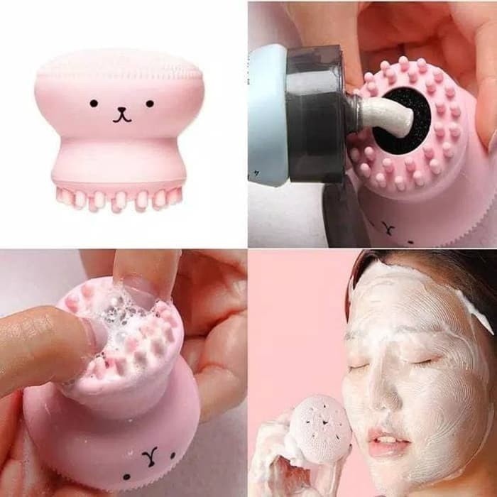 Spons Gurita Pembersih Wajah Silikon Sikat Makeup Cleansing Face Brush