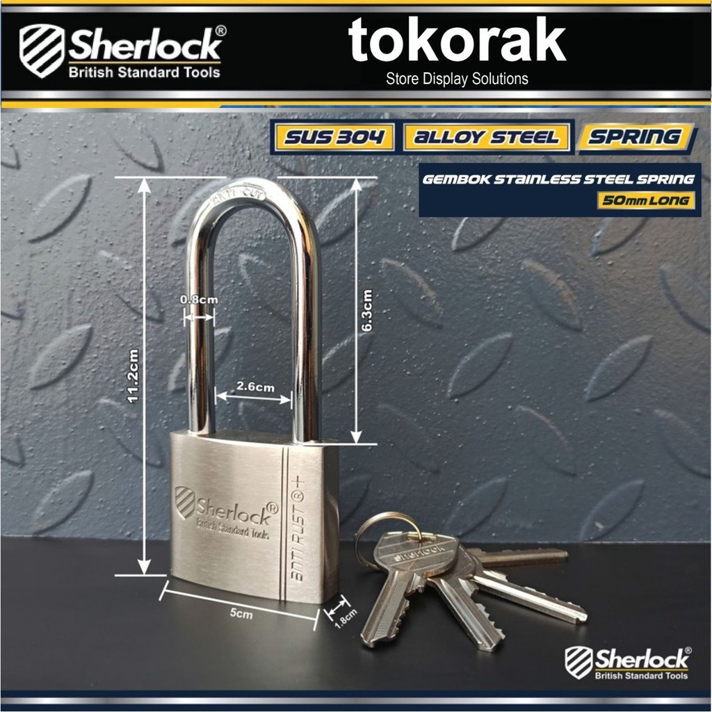 GEMBOK STAINLESS STEEL SPRING - PER - 50 MM PJG SHERLOCK - ANTI KARAT