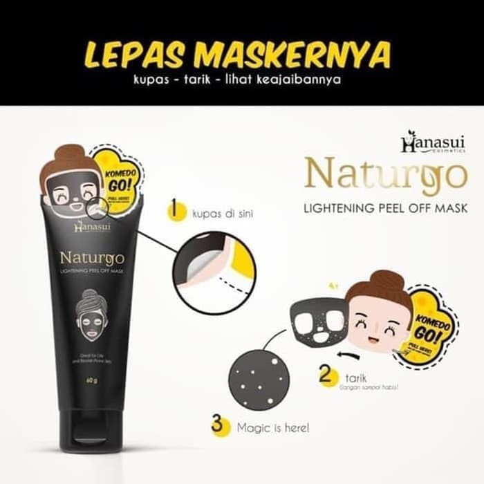 ⭐️ Jendela Kosmetik ⭐️ Hanasui Naturgo Black Tube / Masker Naturgo Tube / Masker Hanasui / Masker Hanasui Naturgo / Naturgo Tube / Masker Wajah / Masker