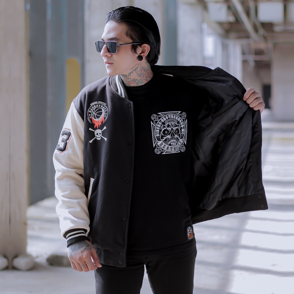 JAKET PRIA - JAKET BASEBALL VARSITY - VARSITY JACKET - JAKET VARSITY INDIGO BASSKET - JAKET BOMBER BASEBALL SUKAJAN VARSITY