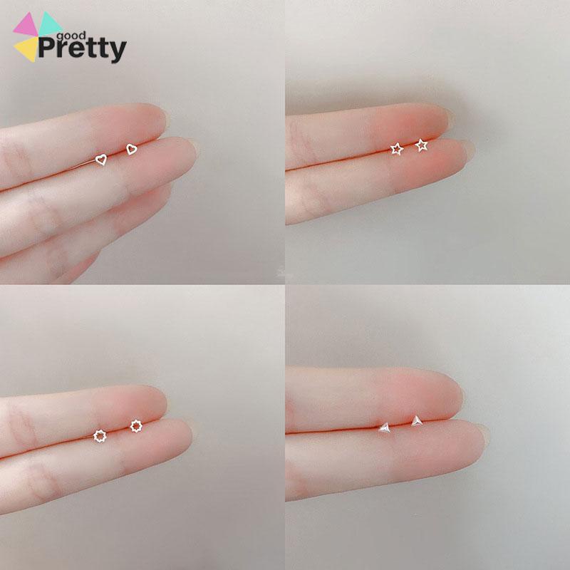 Mini S925 Cinta Bintang Anting Sederhana Fashion Anting-Anting Perhiasan Wanita Anting - PD