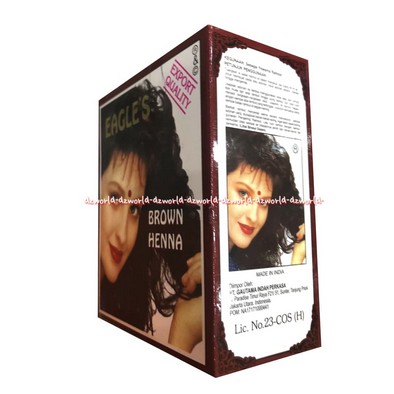 Eagle Black Henna Eagle Brown Cat Rambut Hitam Coklat Alami Hena 6pcs