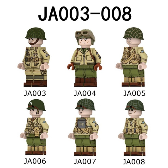 Menakjubkan Brick Minifigure Us Army Tentara Soldier World War 2 Perang Dunia Bergaransi