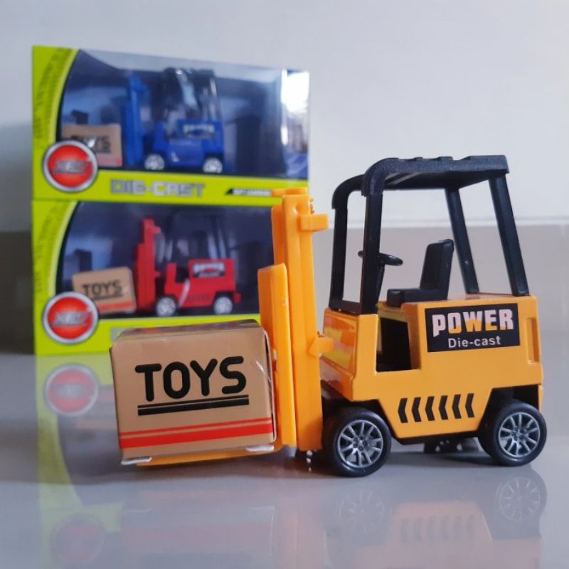 Diecast Truck Forklift Alloy - Minatur Mobil Truk Forklip Alat Berat