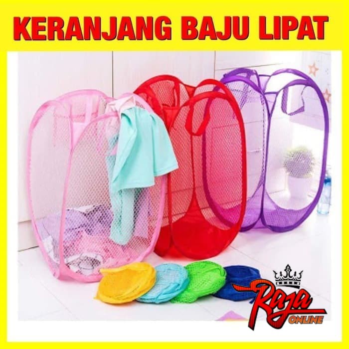 Keranjang baju Kotor Lipat Polos / Keranjang Tempat Baju Laundry Bag