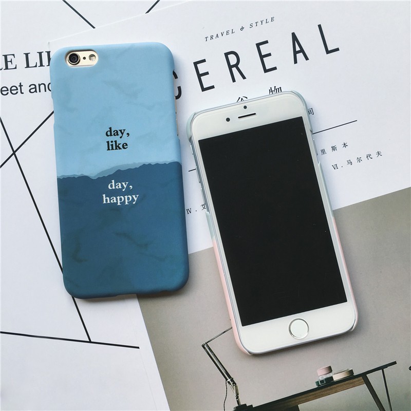 Casing Hard Case Motif Marmer  Plastik Warna Gradasi Untuk Compatible For iPhone 6 6S 6Plus 7 7Plus 8 8Plus X