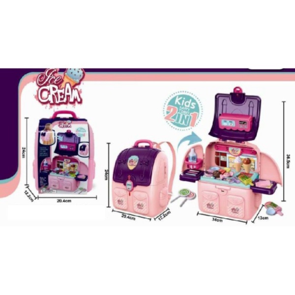 

Mainan anak backpack kidz happy time 2in1 icecream / makeup / tools - ICECREAM Murah