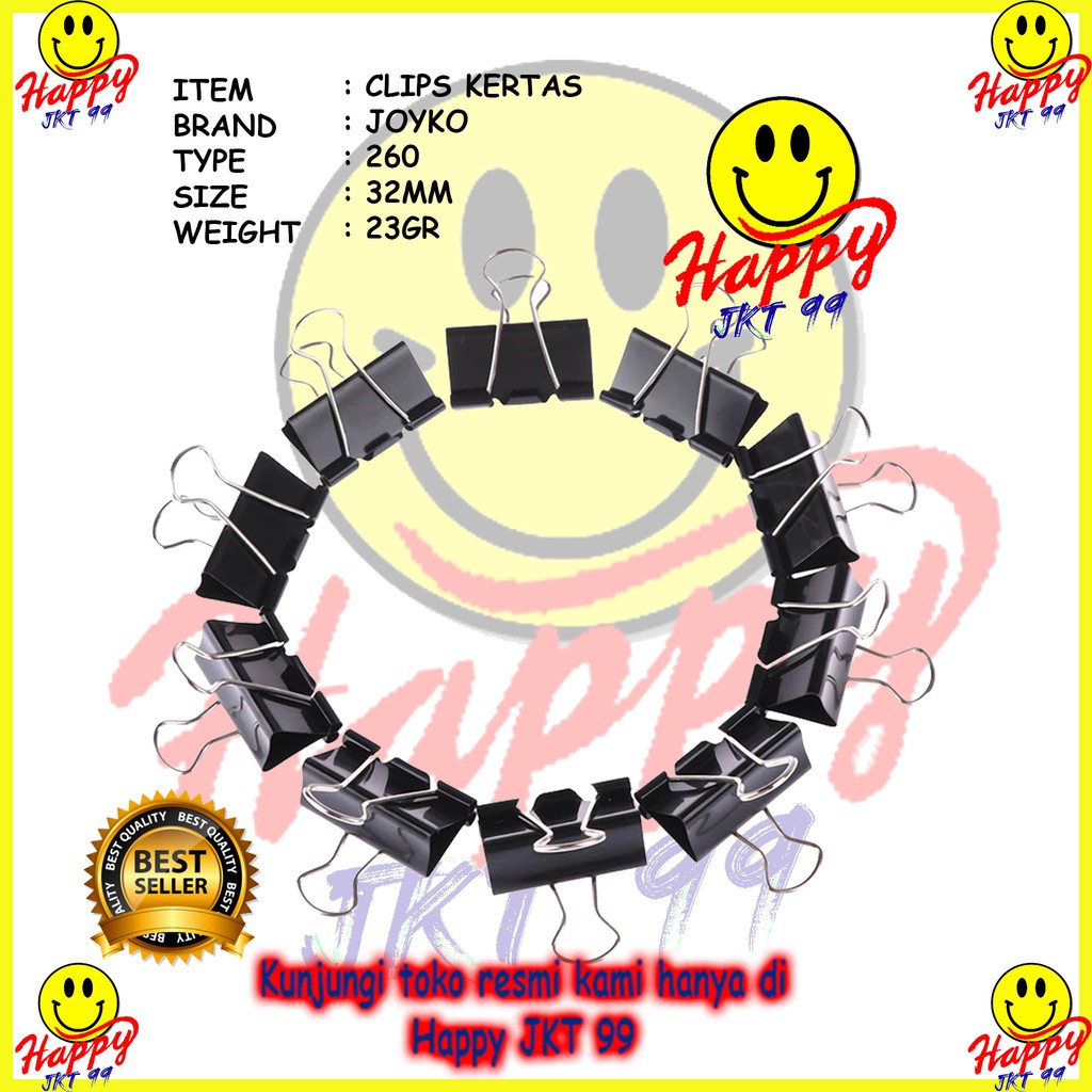 [ HAPPY JKT 99 ] BINDER CLIP KERTAS JOYKO 260 ORIGINAL