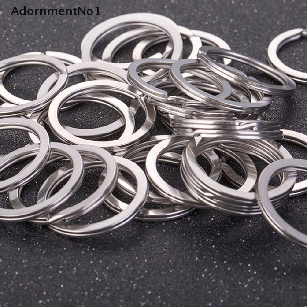 (AdornmentNo1) 30pcs / Set Gantungan Kunci Split Ring Lapis Silver Untuk Aksesoris DIY