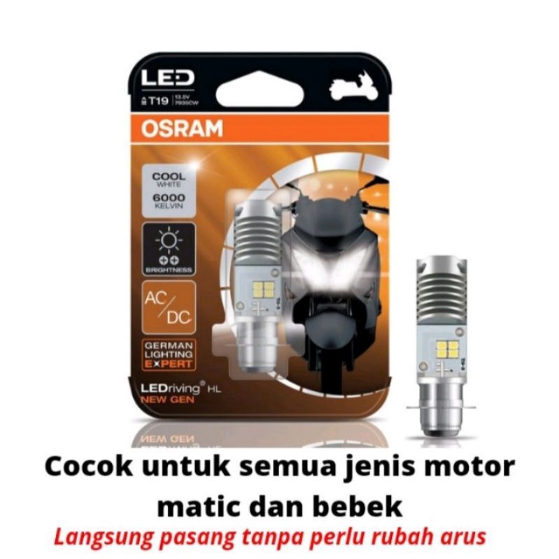 Lampu Led Osram T19 H6 kaki 1 Putih,Kuning bohlam depan Led universal bebek matic 2sisi ori OSRAM