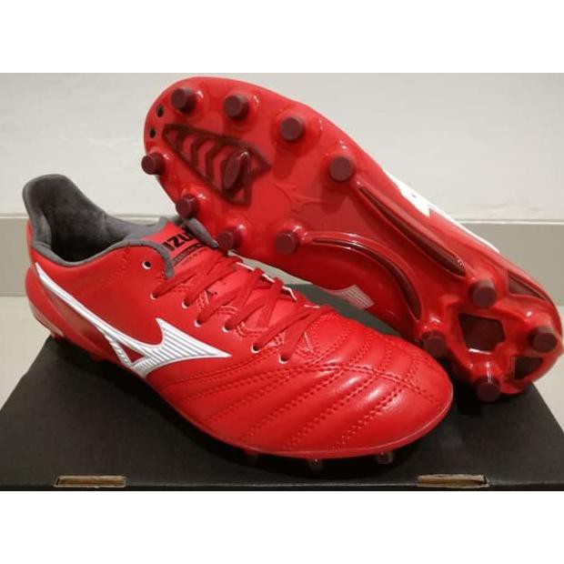 SOCCER SHOES ORIGINAL GRADE SEPATU BOLA - SOCCER MIZUNO MORELIA NEO II LEATHER RED - FG KUALITAS