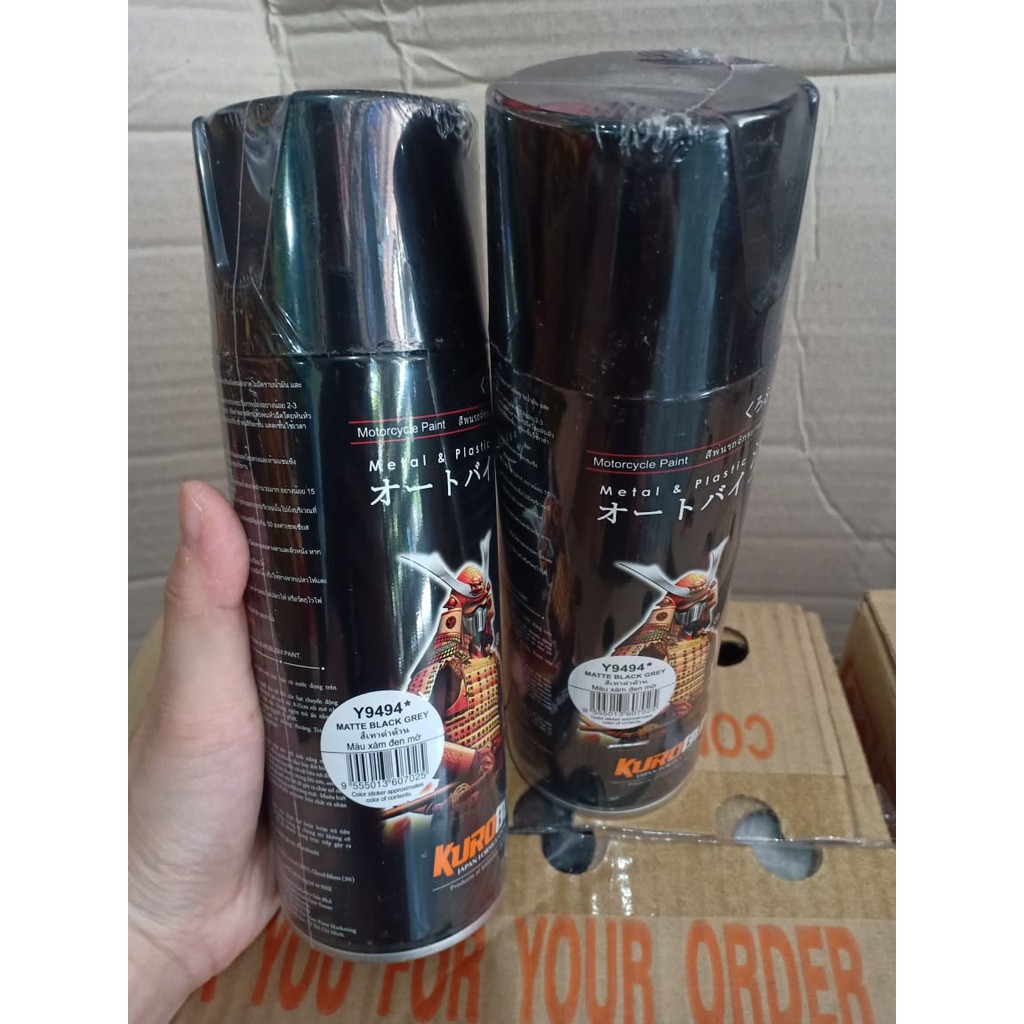 Samurai Paint Kurobushi Cat Pilox Pilok 400 ml - Matte Black Grey / Abu2 Tua Doff (Y9494*)