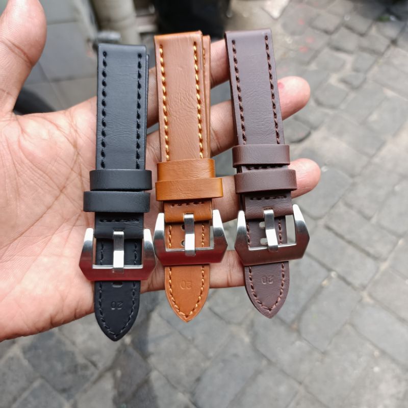 tali jam tangan kulit tebal KD8809 strap jam tangan kulit kulit jam tangan strap jam original jam tangan pria fashion tali jam tangan