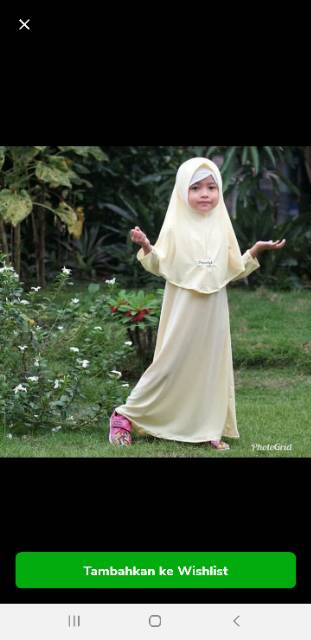 Gamis anak jersey polos fashion murah bagus good quality UKURAN M dan L