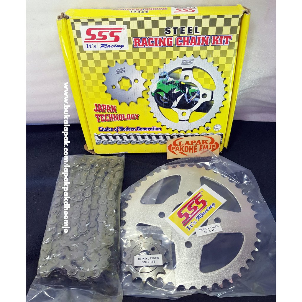 GEAR SET SSS GEARSET HONDA TIGER TIREV TIGER OLD 520 13 43 SSS ORIGINAL MODEL STANDART LAP