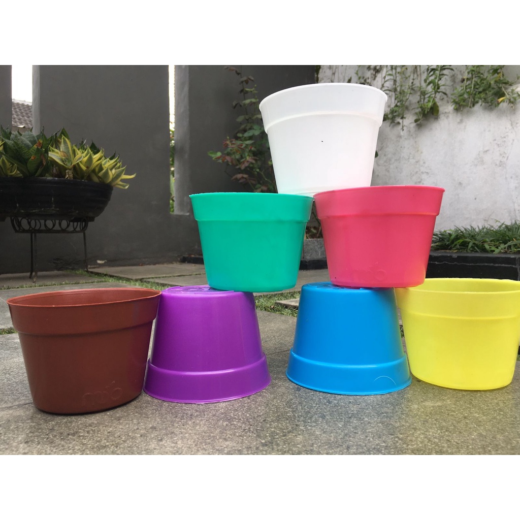 Pot Tanaman uk 10 warna warni