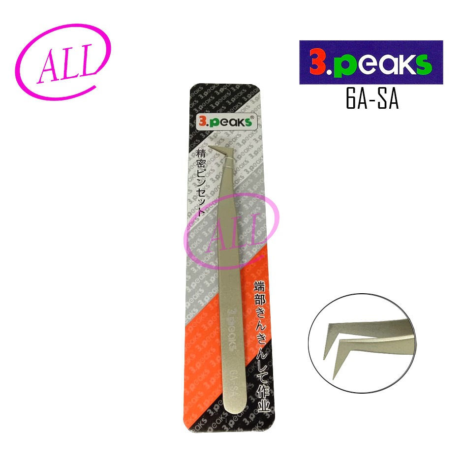 Pinset 3peaks 6A-SA Tweezer Capit Jepitan bengkok L Magnetic