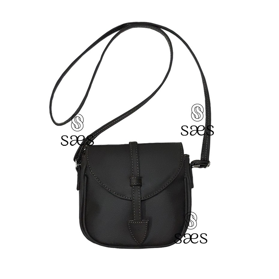 SAES Asoka Tas Selempang &amp; Bahu Wanita Mini Kulit Vintage Retro Tas Wanita Tas Sekolah Tas Kuliah Tas Kerja Tas Kantor Murah Hitam Saes shop 001