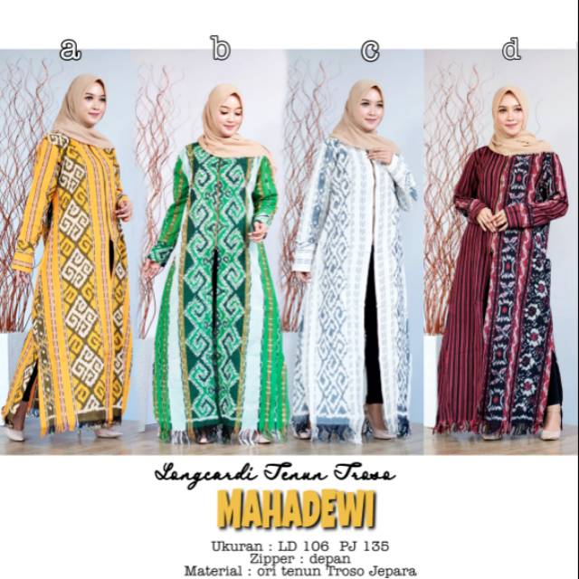 Longcardi gamis tenun Troso Ori baju wanita