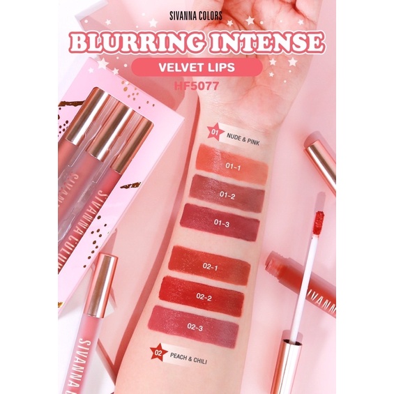 Sivanna Colors Blurring Intense Velvet Lip HF5077/LIPSTIK/SIVANNA/LIPBALM/PEWARNA BIBIR/PELEMBAB BIBIR