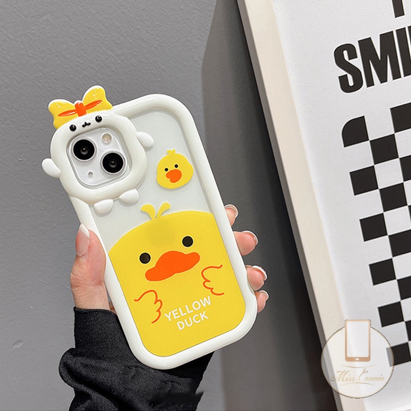 Soft Case TPU Motif Kartun Bebek Kuning 3D Untuk iPhone 11 Pro MAX XR 6 6S Plus 8 Plus 7 Plus 14 13 12 Pro MAX X XS MAX SE