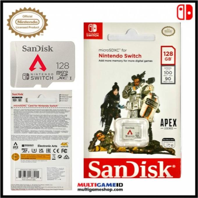 Memory Micro SanDisk 128GB Official For Nintendo Switch (APEX)